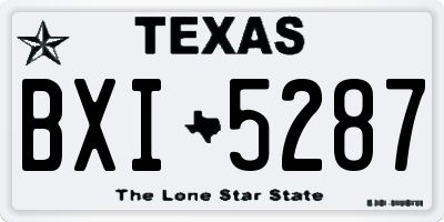 TX license plate BXI5287