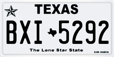 TX license plate BXI5292