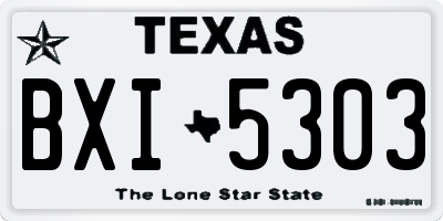 TX license plate BXI5303