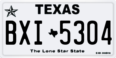 TX license plate BXI5304