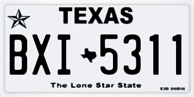 TX license plate BXI5311