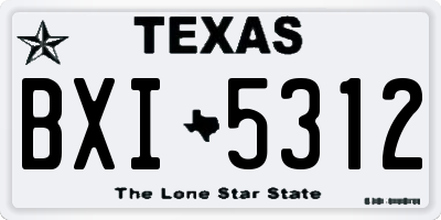 TX license plate BXI5312