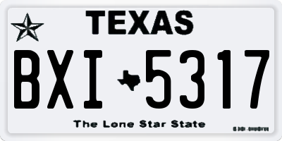 TX license plate BXI5317
