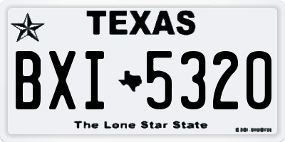 TX license plate BXI5320
