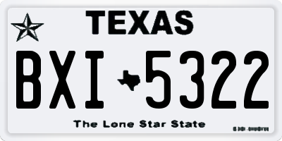 TX license plate BXI5322