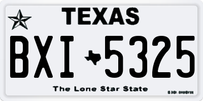 TX license plate BXI5325