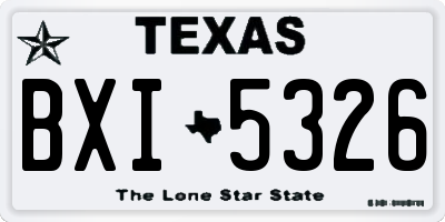 TX license plate BXI5326