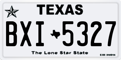 TX license plate BXI5327