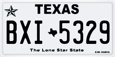 TX license plate BXI5329
