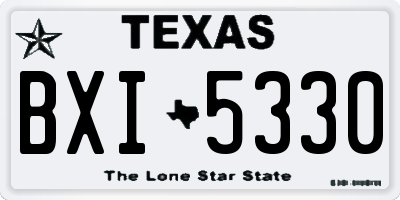 TX license plate BXI5330