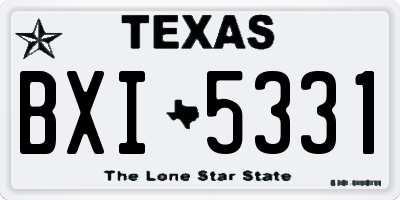TX license plate BXI5331