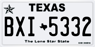 TX license plate BXI5332
