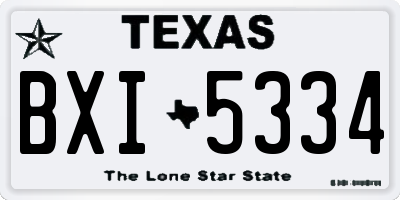 TX license plate BXI5334