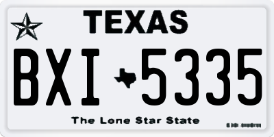TX license plate BXI5335
