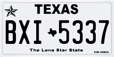 TX license plate BXI5337