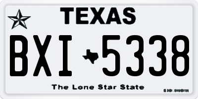 TX license plate BXI5338