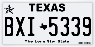 TX license plate BXI5339