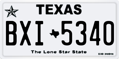 TX license plate BXI5340