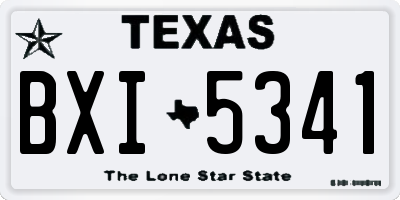 TX license plate BXI5341