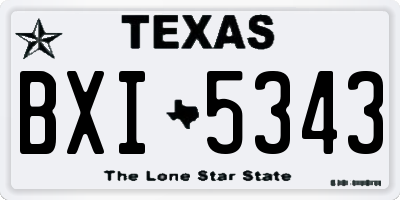 TX license plate BXI5343