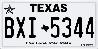 TX license plate BXI5344