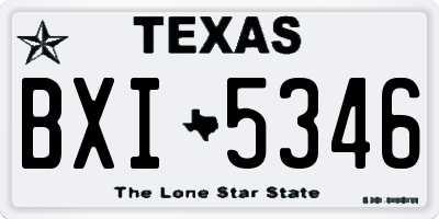 TX license plate BXI5346