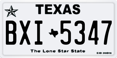 TX license plate BXI5347
