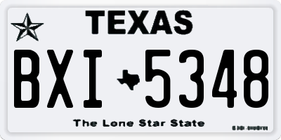 TX license plate BXI5348