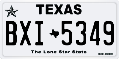 TX license plate BXI5349