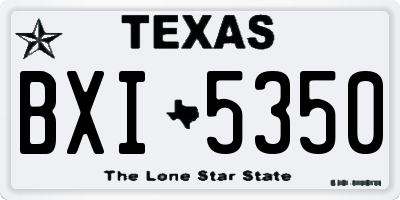 TX license plate BXI5350