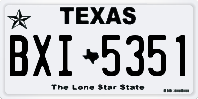 TX license plate BXI5351