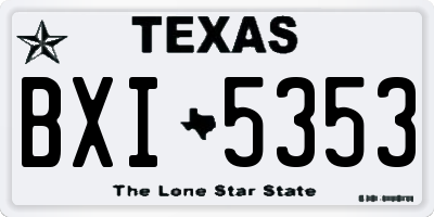 TX license plate BXI5353