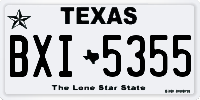 TX license plate BXI5355