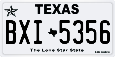 TX license plate BXI5356