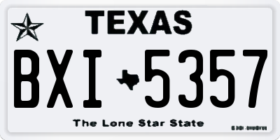 TX license plate BXI5357