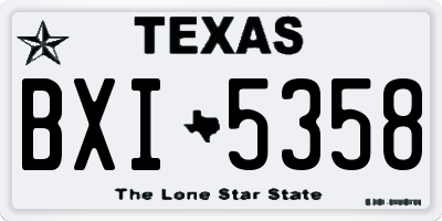TX license plate BXI5358