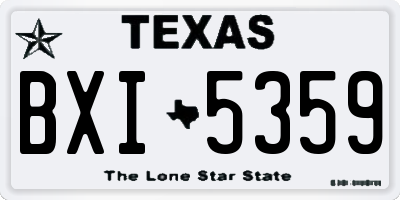 TX license plate BXI5359