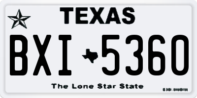 TX license plate BXI5360