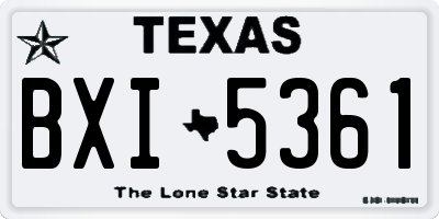 TX license plate BXI5361