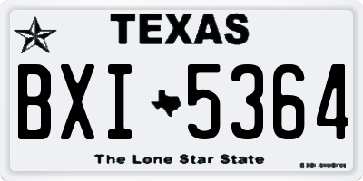TX license plate BXI5364