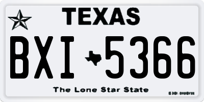 TX license plate BXI5366