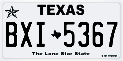 TX license plate BXI5367