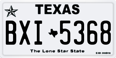 TX license plate BXI5368