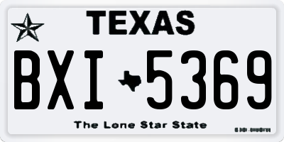 TX license plate BXI5369