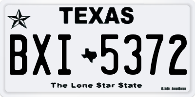 TX license plate BXI5372