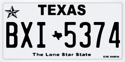 TX license plate BXI5374