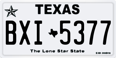 TX license plate BXI5377