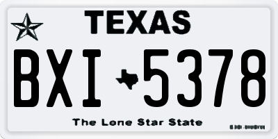 TX license plate BXI5378