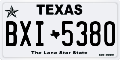 TX license plate BXI5380