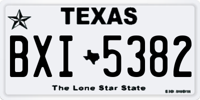 TX license plate BXI5382